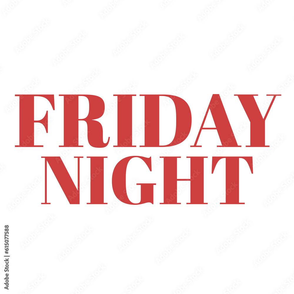 Digital png illustration of red friday night text on transparent background