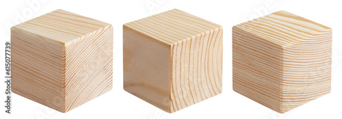 Wooden cubes set cut out