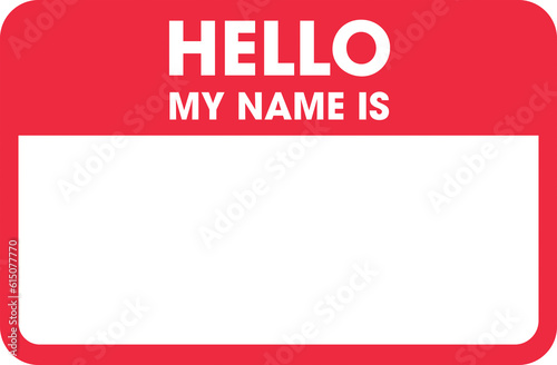 Digital png illustration of red and white name tag with copy space on transparent background photo