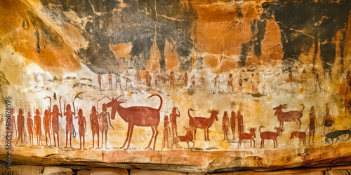 background with paint and brush (AI generated)