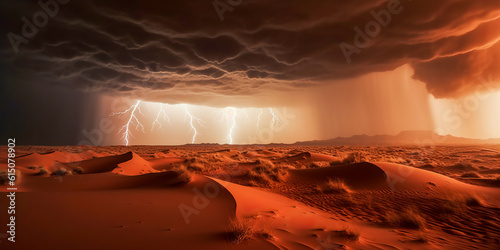 Lightnings in the desert photo