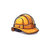 Playful cartoon Construction helmet sticker Illustrations in minimalist detailed style