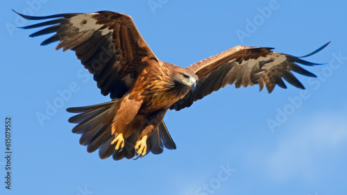 eagle, large brown prey bird flying. generative ai