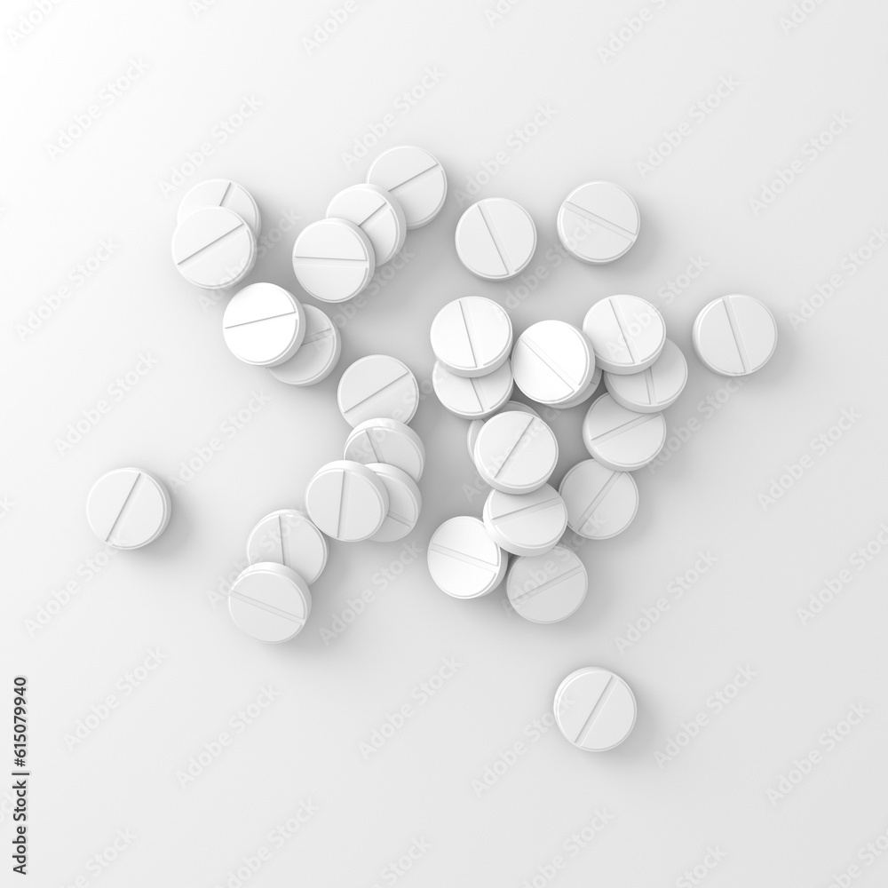 A lot of medicine pills. Drug prescription for treatment medication