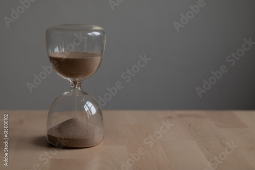 hourglass on the table