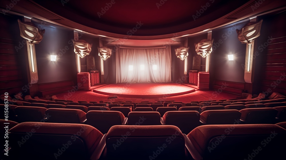 Fototapeta premium A theatre background with space to promote products or events. Generative ai.