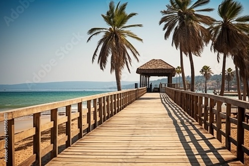 Picturesque Pier with Covered Gazebo Overlooking the Water