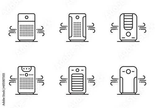 air purifier icon care, cold for app web logo banner poster icon - Vector