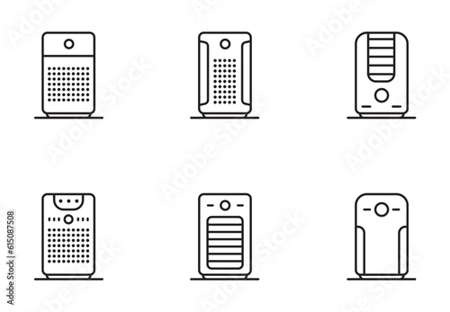 air purifier icon care, cold for app web logo banner poster icon - Vector