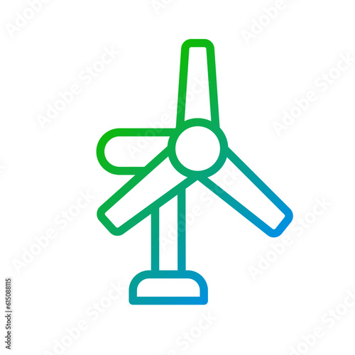 Windmill pixel perfect gradient linear vector icon. Renewable wind power. Eco friendly electricity plant. Thin line color symbol. Modern style pictogram. Vector isolated outline drawing