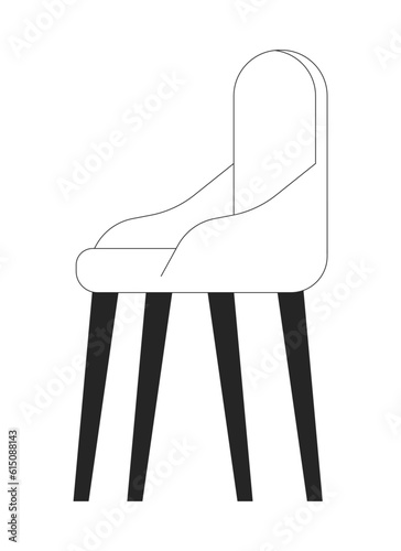 Office chair flat monochrome isolated vector object. Modern furniture. Comfortable lounge chair. Editable black and white line art drawing. Simple outline spot illustration for web graphic design