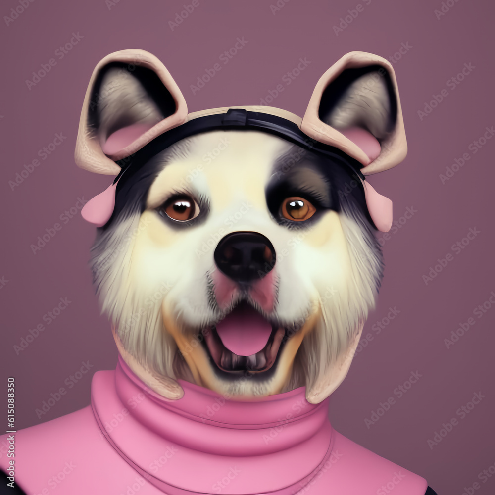 illustration of a dog wearing warm clothes in preparation for winter