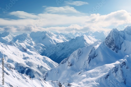 Winter snow covered mountains