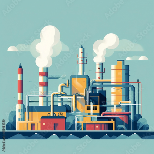 industrial plant with smoke
