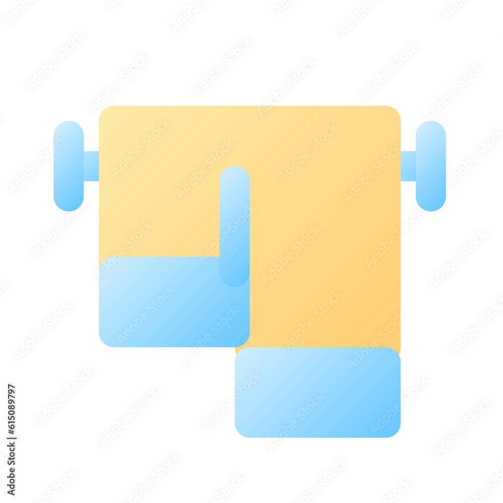 Towels pixel perfect flat gradient color ui icon. Hotel bathroom. Hygiene. Bathroom accessory. Simple filled pictogram. GUI, UX design for mobile application. Vector isolated RGB illustration Towels pixel perfect flat gradient color ui icon. Hotel bathroom. Hygiene. Bathroom accessory. Simple filled pictogram. GUI, UX design for mobile application. Vector isolated RGB illustration
