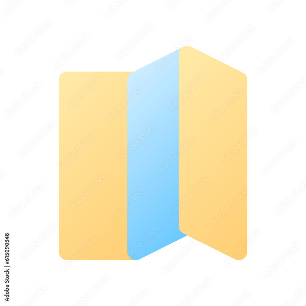 Brochure pixel perfect flat gradient color ui icon. Hotel service promotion. Business and marketing. Simple filled pictogram. GUI, UX design for mobile application. Vector isolated RGB illustration