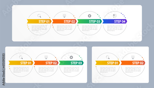 Performance measures infographic chart design template set. Editable infochart with icons. Instructional graphics with options, steps sequence. Visual data presentation. Merriweather Sans font used photo