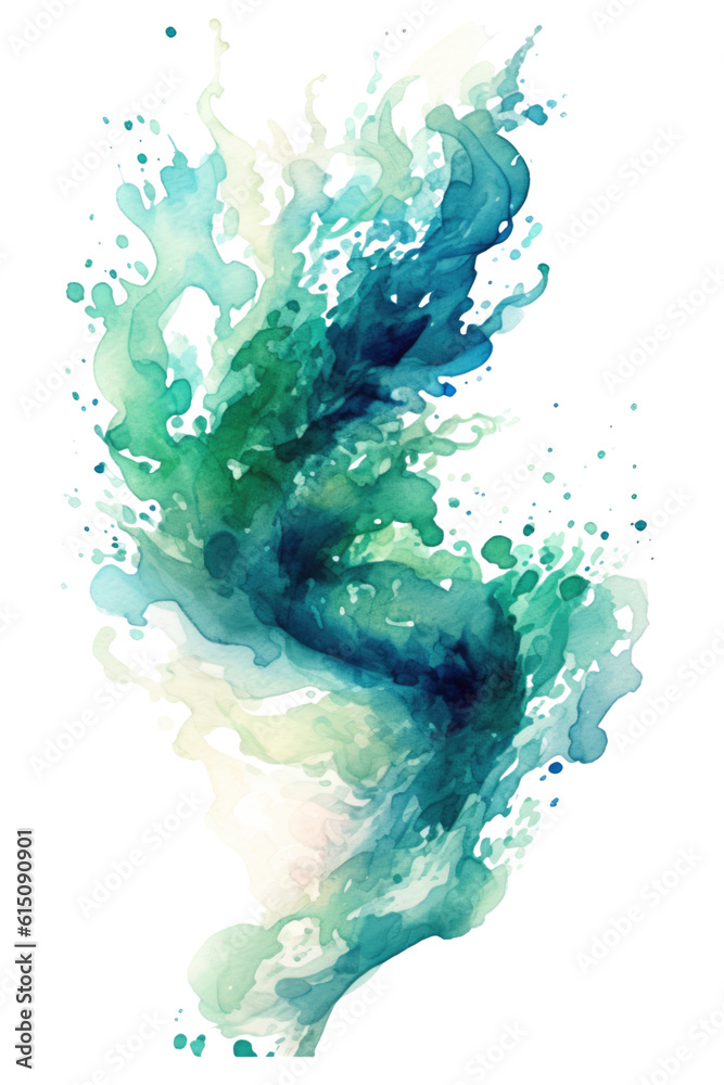 emerald and sky blue swashes, watercolor paint abstract border frame for design layout, isolated on a transparent background, generative ai emerald and sky blue swashes, watercolor paint abstract border frame for design layout, isolated on a transparent background, generative ai