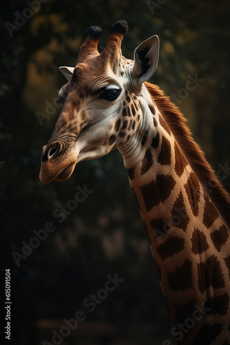 Portrait of Giraffee Dramatic and Cinematic Lighting Photography, Generative AI © Giantdesign
