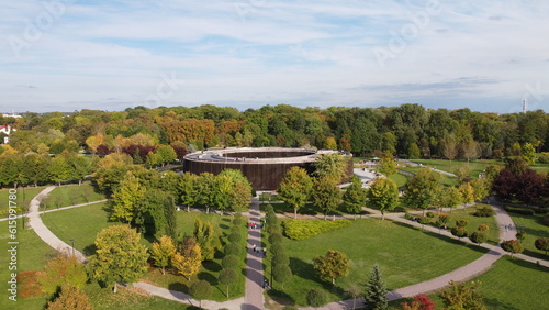 busko zdrój view of the graduation towers in the health resort