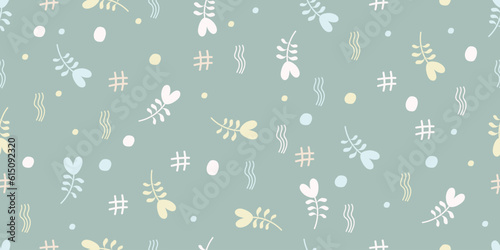 Cute pastel doodle heart pattern