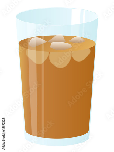 コップに入った麦茶のイラスト素材