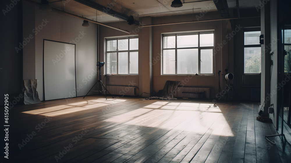 Obraz premium Empty studio room. Generative AI