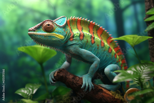 Chameleon in a wood Made with Generative AI