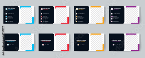 Set of modern creative corporate business card print templates. Personal visiting card with company logo. Vector illustration. Stationery design