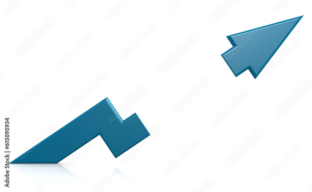 Blue arrow with empty space Blue arrow with empty space