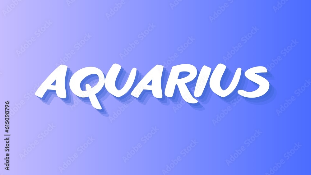 Obraz premium Aquarius astrology (zodiac) sign illustration in violet and purple colours, inscription