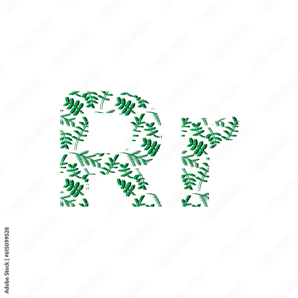 Leaf illustration vector icon in alphabet letters, modern logo, minimalist logo Leaf illustration vector icon in alphabet letters, modern logo, minimalist logo