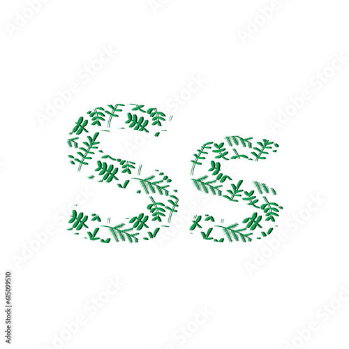 Leaf illustration vector icon in alphabet letters, modern logo, minimalist logo