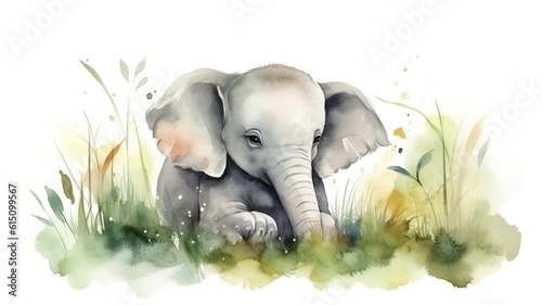 watercolor painting of an elephant