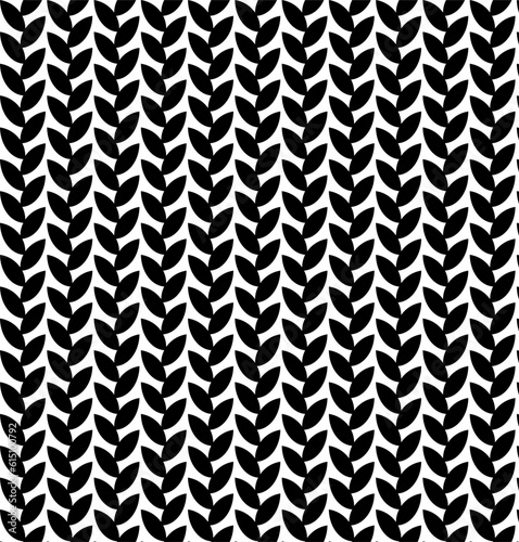Seamless vector geometric texture in the form of a pattern of black leaves on a white background