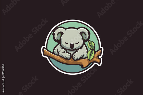 Koala bear logo design vector. Logotype for t-shirt