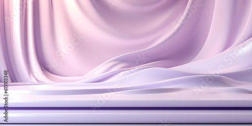 A beautiful abstract modern light lilac backdrop for a product presentation with a smooth floor and trailing smoke