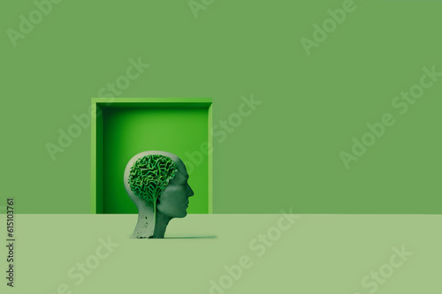 Sustainability concept brain. Eco awareness. AI generated