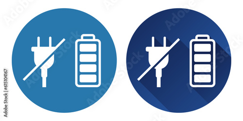 Cordless technology, built-in battery flat icons