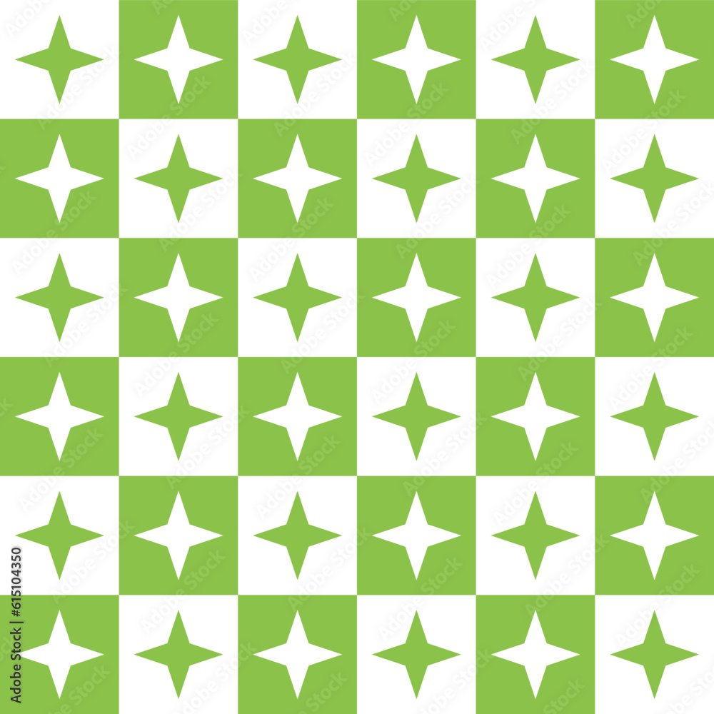 Fototapeta premium Light green 4 point star. 4 point star pattern. 4 point star pattern background. 4 point star background. Seamless pattern. for backdrop, decoration, Gift wrapping