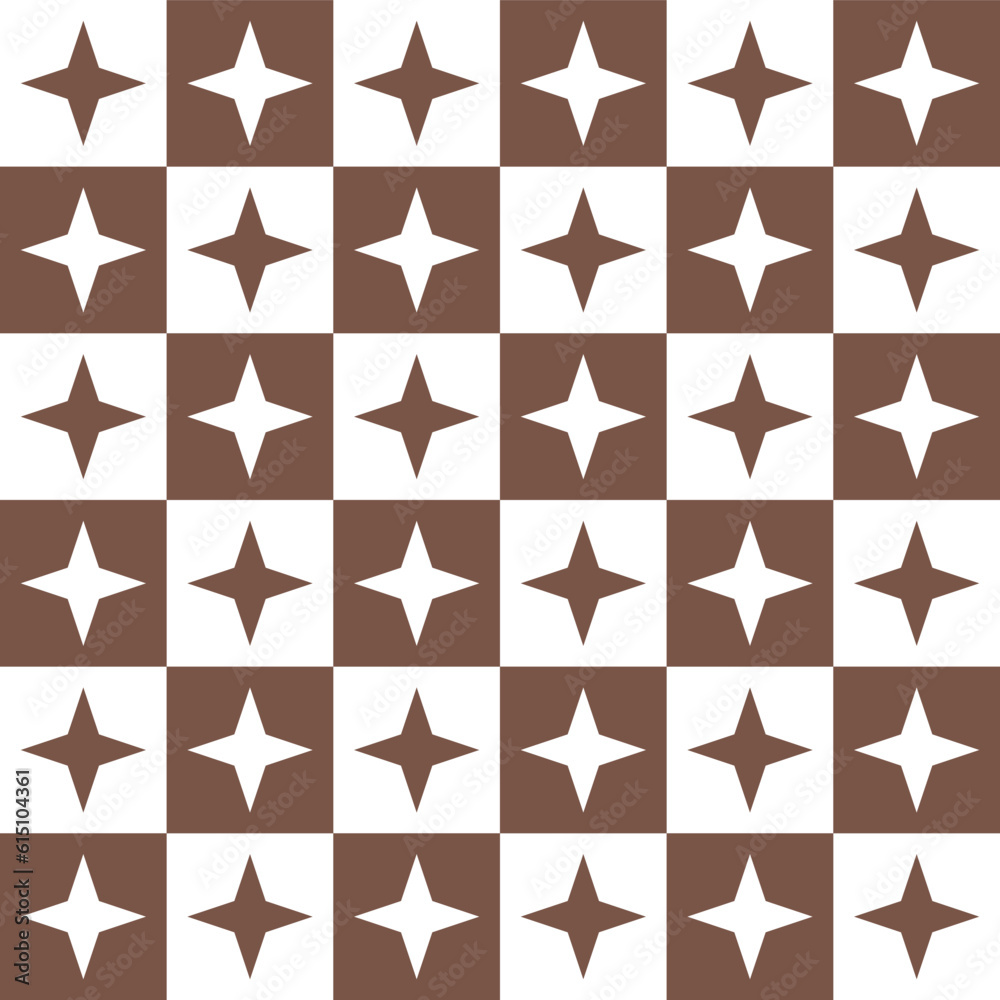 Brown 4 point star. 4 point star pattern. 4 point star pattern background. 4 point star background. Seamless pattern. for backdrop, decoration, Gift wrapping Brown 4 point star. 4 point star pattern. 4 point star pattern background. 4 point star background. Seamless pattern. for backdrop, decoration, Gift wrapping