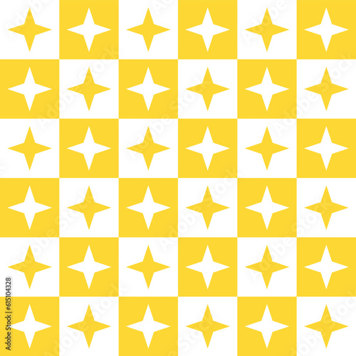 Yellow 4 point star. 4 point star pattern. 4 point star pattern background. 4 point star background. Seamless pattern. for backdrop, decoration, Gift wrapping