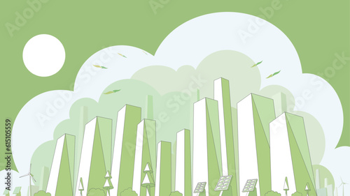 City appearance_A005_ECO ESG shows the enviromental protection vector illustration graphic EPS 10