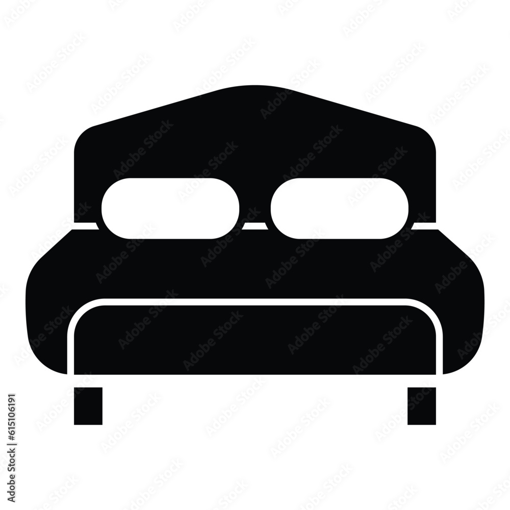Bed icon silhouette design template isolated Bed icon silhouette design template isolated