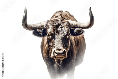 Close-Up Bull Transparent Isolated Generative  AI