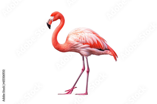 Flamingo Close-Up Transparent Isolated , Generative AI