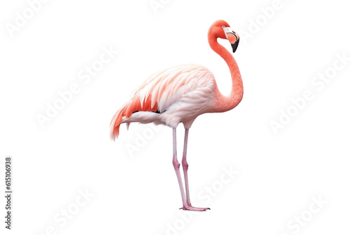 Flamingo Close-Up Transparent Isolated , Generative AI