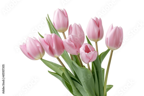 Pink Tulips Transparent Isolated.AI