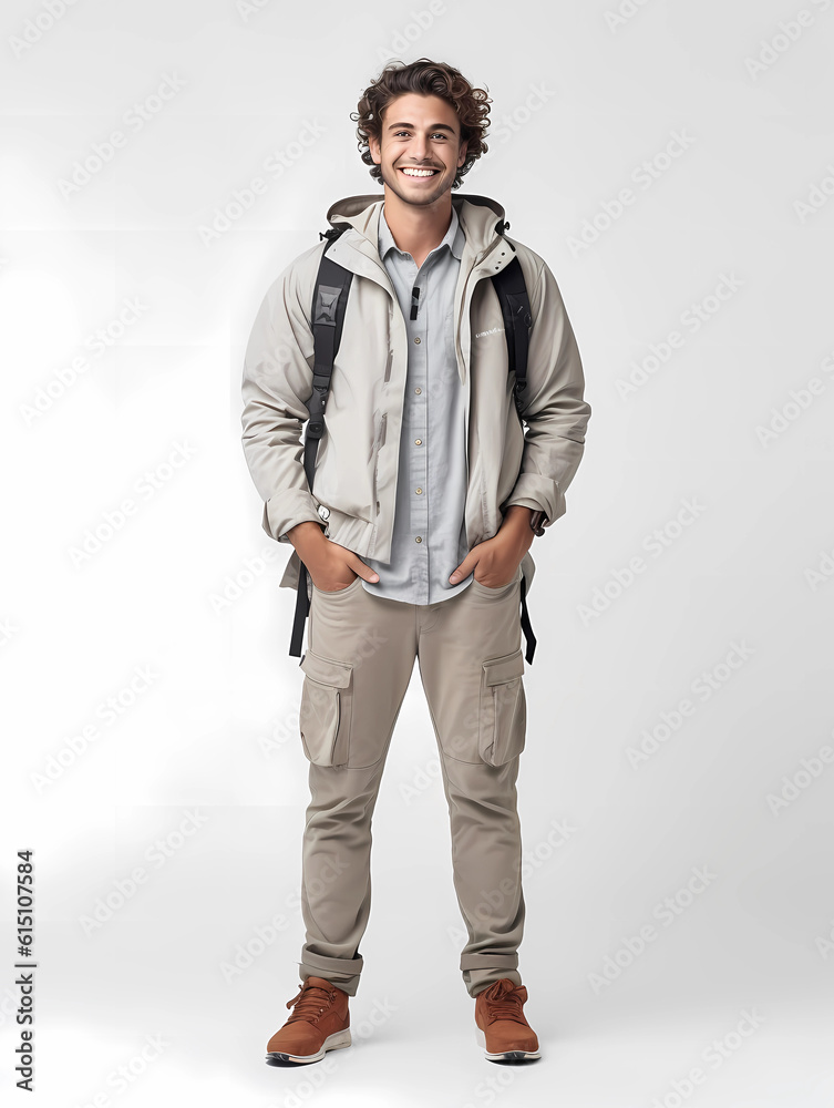 Portrait of a Young Man Laughing into Camera. Generative AI Portrait of a Young Man Laughing into Camera. Generative AI