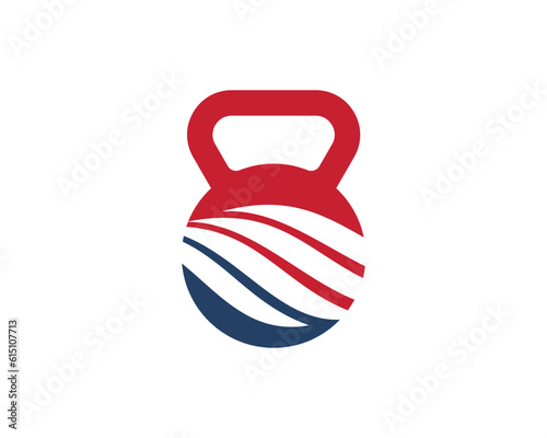 Gym kettle bell with american swoosh inside
